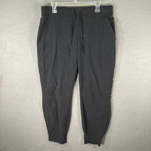 Eddie Bauer Jogger Pants Womens Large Black Drawstring Outdoor Travel